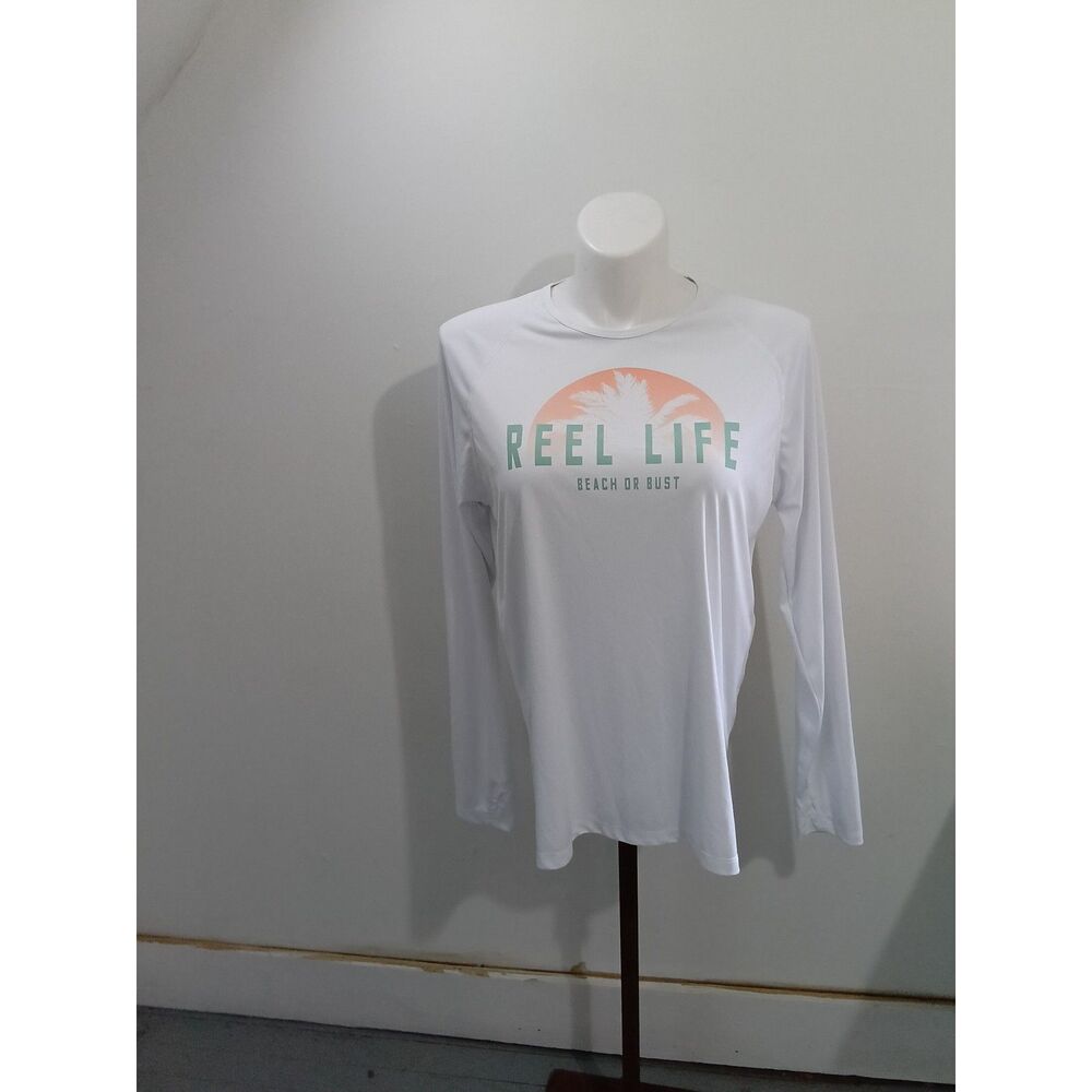 Reel Life Beach Or Bust Long Sleeve Fishing Shirt Size XXL